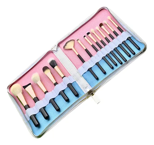 Set Brochas Pinceles De Maquillaje Naturales Y Fibra Optica