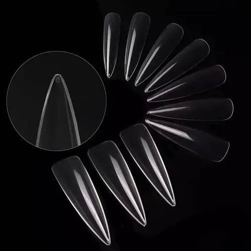 Tips Stiletto Sistema Gel Caja X100pcs Ultra Fino Uñas