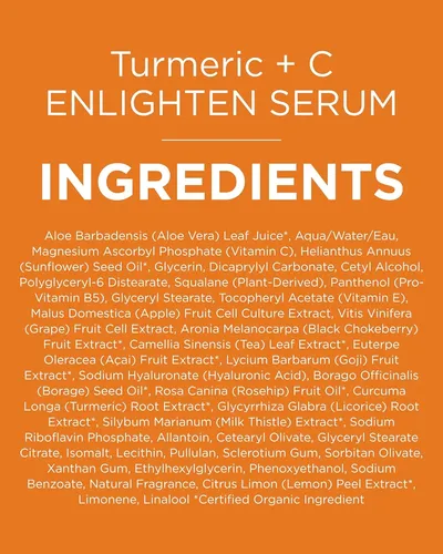 Sérum Andalou Naturals Con Cúrcuma Y Vitamina C, 1.1 Onzas L