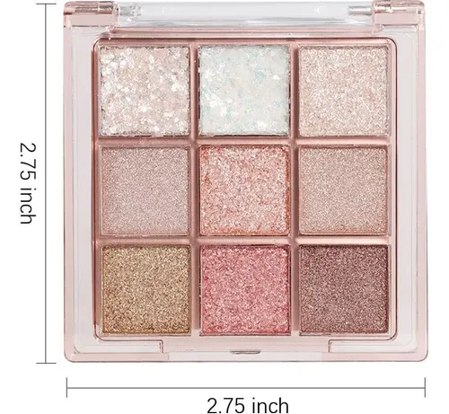 Paleta De Sombras Glitter 9 Colores Flyee0