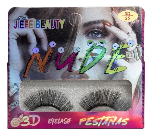 Pestañas Postizas 3D Adhesivas Jifeubeauty Volumen Negro Curvatura D