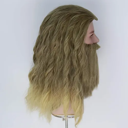 2026 Peluca Barba For Hombre De Hair, Larga, Rizada, Color