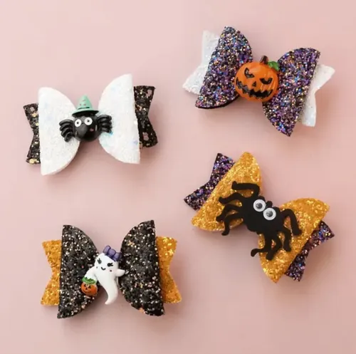 Moño Hebilla Broche De Pelo Halloween X4