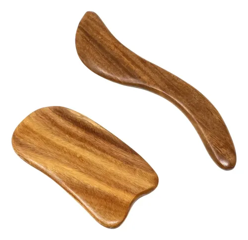 Yueton 2pcs Sándalo Raspado Madera Gua Sha Tabla G