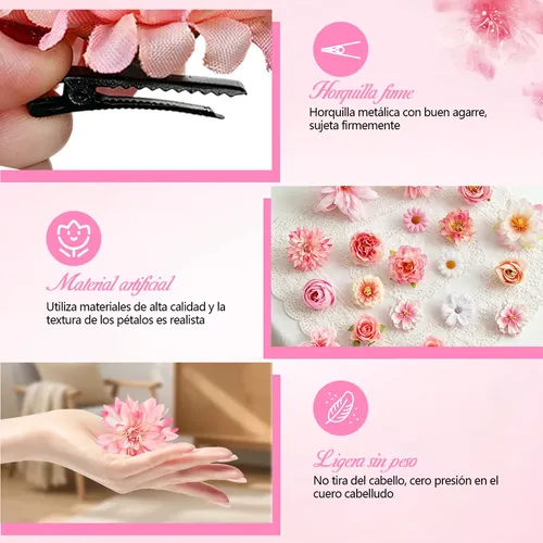 Jh Broches De Flor Para Cabello, 21 Pzas Coloridas Y Oi