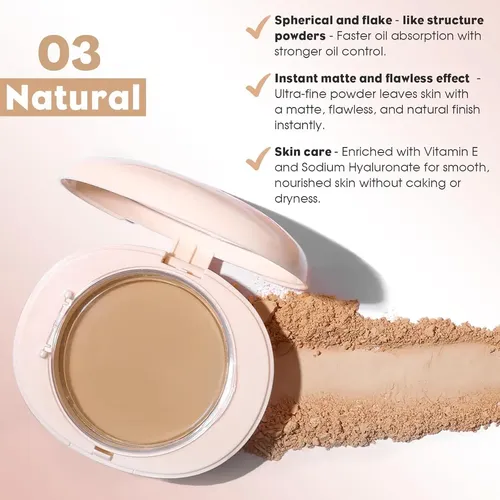 Polvo Compacto Ucanbe 2-en-1 Mate Control Aceite Natural