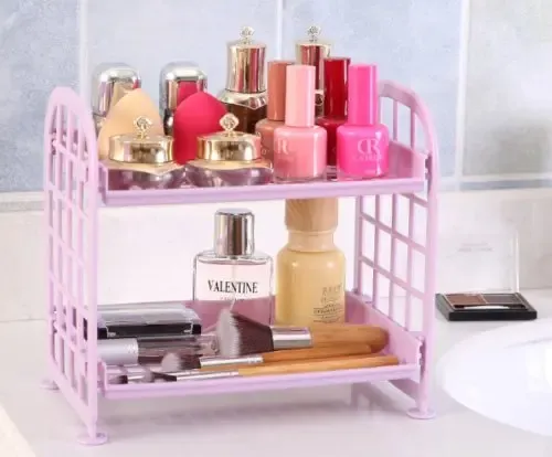 Organizador De Maquillaje De Cocina Escritorio Doble Piso