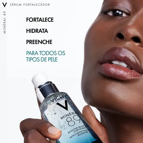 Vichy Mineral 89 Booster Sérum Hidratante y Rellenador Dermatológico Facial Diario con Ácido Hialurónico y Poliglutámico para Todo Tipo de Piel, Hidrata, Rellena y Fortalece la Barrera Cutánea, 50ml