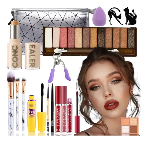 Kit Maquillaje Corrector Facial Sombra Glam Look Prolongado
