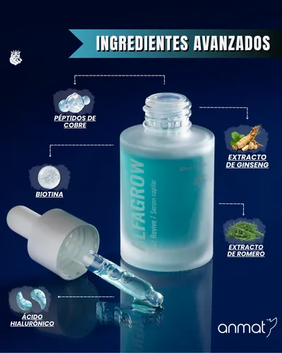 Sérum Avanzado Anticaída Y Crecimiento Capilar Alfagrow 30ml