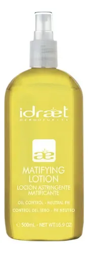 Loción Astringente Matificante Idraet Promake up día/noche para piel grasa de 500mL 30+ años