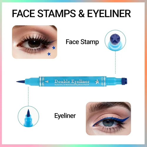 Set Eyeliner Líquido Con Sellos Erinde 4 Colores