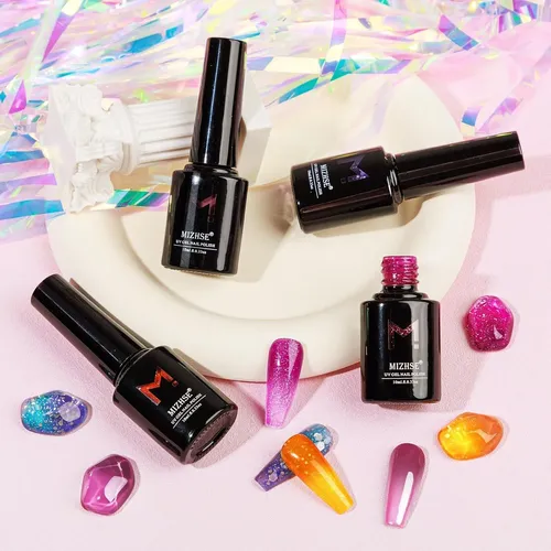 Gel Cambia De Color Mizhse 4pcs 10ml Set Uñas