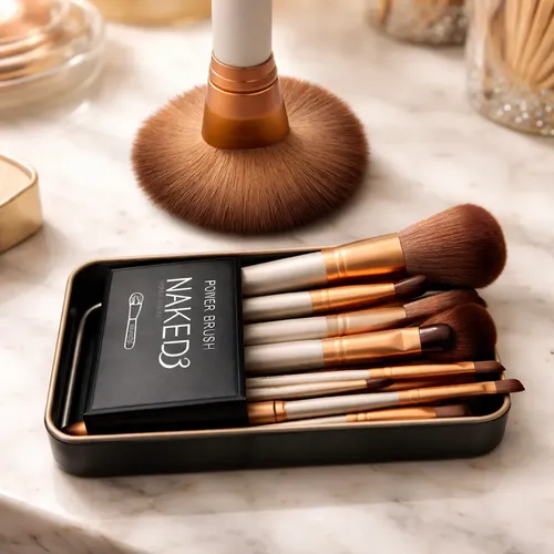 Set 12 Brochas De Maquillaje 1a Marca Con Estuche Metal