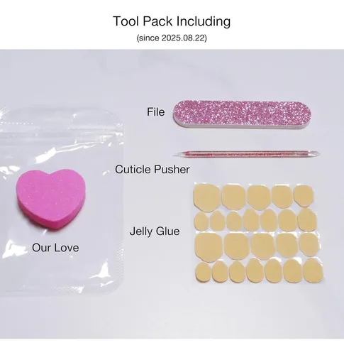 [glors] Uñas Postizas Press On Nude Rosa Con Foil Oro Rosa