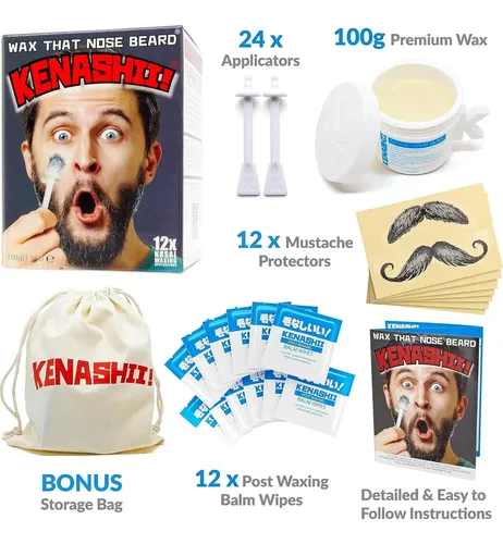 Kit De Cera Nasal Kenashii | 100 G | 24 Aplicadores