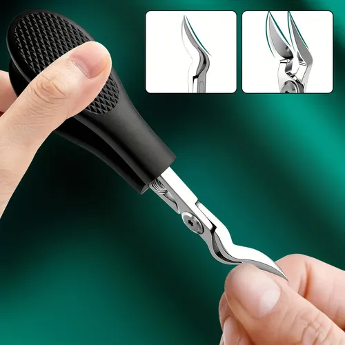 Cortauñas De Acero Inoxidable, Resistente, Diseño De Punta D 1pcs Chickbeak Nail Clipper Black