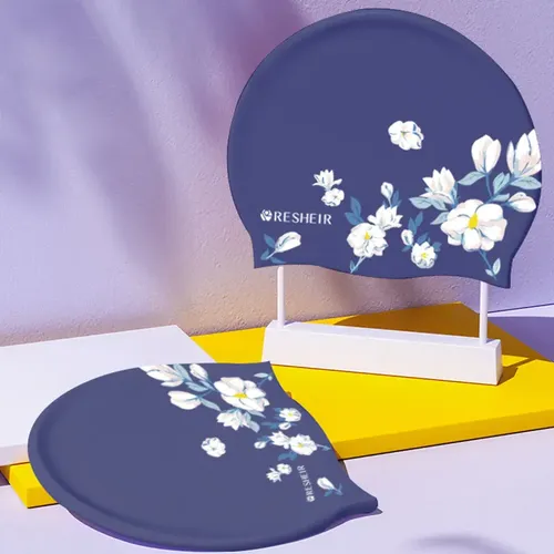 A Gorro De Natación De Silicona Impermeable Para Mujer De A