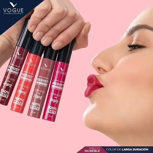 Labial Liquido Vogue Resist 100% Mate De Larga Duracion