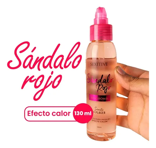 Aceite Corporal Masajes Efecto Calor Sandalo Rojo Placer