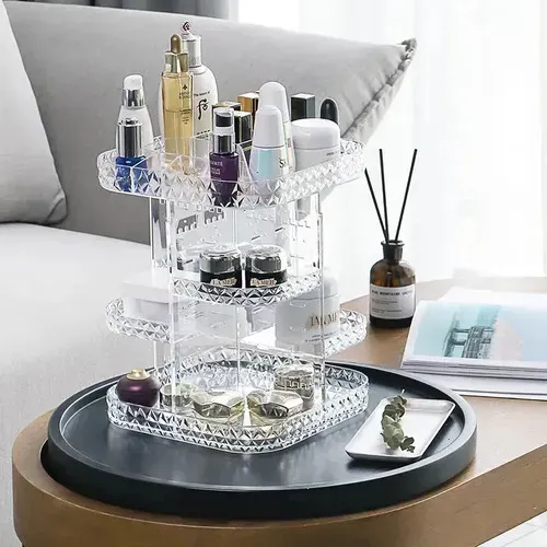 Organizador Acrílico Porta Cosméticos Maquillaje Removible Portacosmeticos Adaptable Dormitorio Baño Tocador Esmaltes