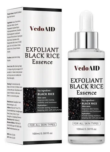 Exfoliante De Esencia De Arroz Negro Vedoaid 3.381 Fl Oz