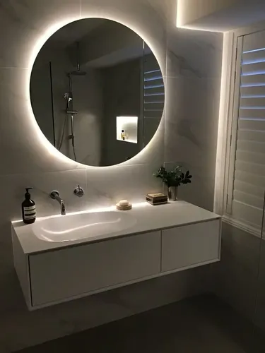 Espejo 90cm Circular Luz Led Baño Retroiluminado