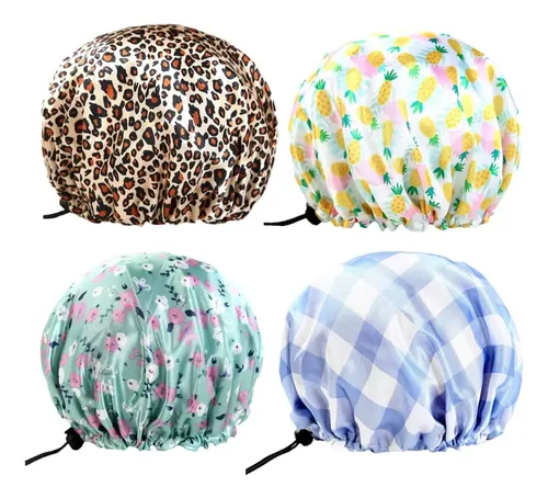 Cubrecabezas Maquillaje Gorro Ducha Baño Mujer 4pc Elástico