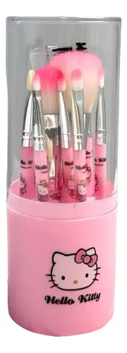 Set De Brochas De Maquillaje Hello Kity Con Estuche
