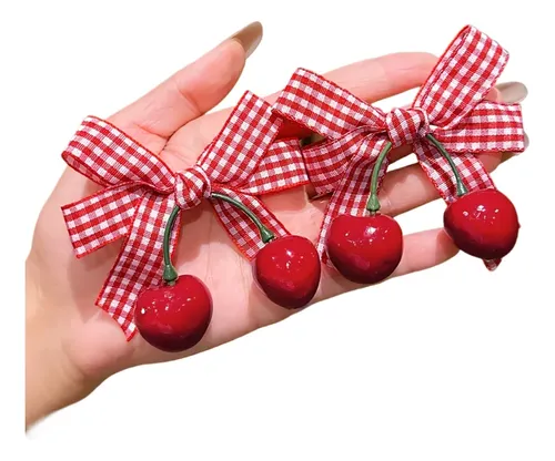2 Horquillas Cereza Roja Dulce Diario 2 Piezas