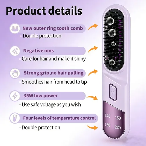 Plancha De Pelo Bscintilla Cordless Purple 4 Temps