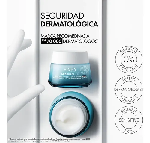 Cema Hidratante Vichy Mineral 89 Rica 100 Horas X 50 Ml