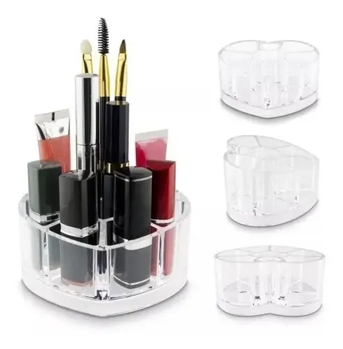 Exhibidor Maquillajes Organizador Acrilico Corazon Caja