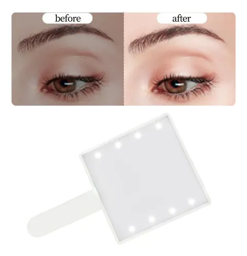 4 Espejo De Maquillaje Compacto Pequeño Con Luz 4 Piezas