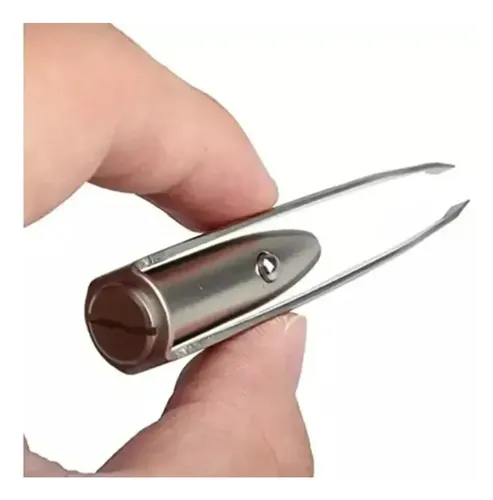 Pinza Para Cejas Acero Inoxidable Con Luz Led