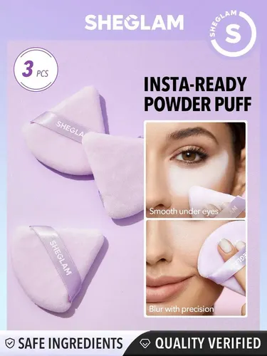 Sheglam Trio Borla Esponja Triangulo Para Polvo Maquillaje Color Púrpura