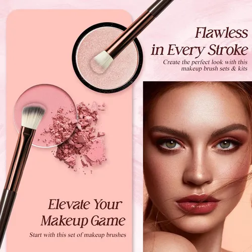 Set 10 Brochas De Maquillaje Koulate Sintéticas Café