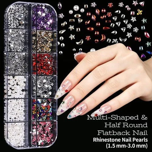 Kit De Arte En Uñas Con Brillos Y Pinceles 22 Pzs