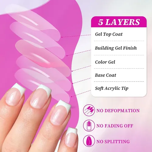 Uñas Postizas French Tips Nude Extra Short Cuadra