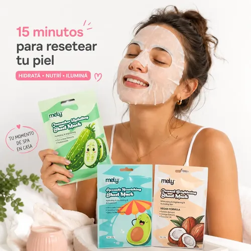 Kit X3 Mascarillas Faciales Mely Surtidas Hidratantes Nutrit