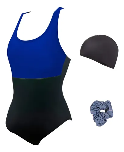 Malla De Natacion Nena Cloro Resistente Con Gorra