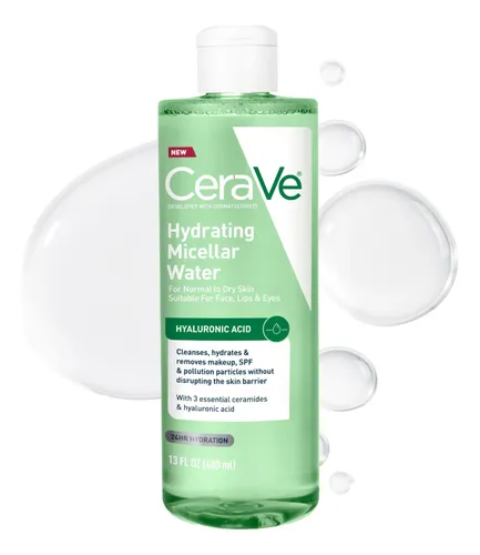 Agua Micelar Hidratante Cerave, 13 Onzas, Desmaquillante