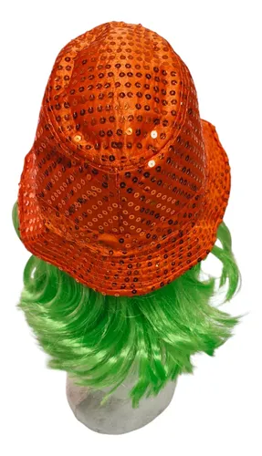 Gorro Funyi Brilloso Con Peluca Lacia-cotillón Fiestas X 1