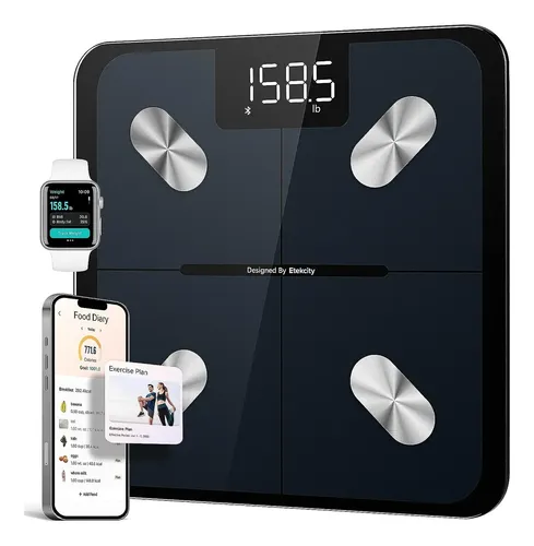 Báscula Digital Etekcity Bluetooth Con Medidor Grasa Corporal Negra