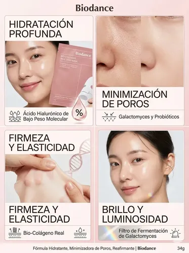 Biodance Máscara Facial Profunda Real Bio-colágeno Pack X4 Tipo De Piel Todo Tipo De Piel