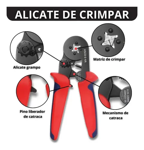 Pinza Crimpadora Con Kit De 1200 Terminales Tubulares