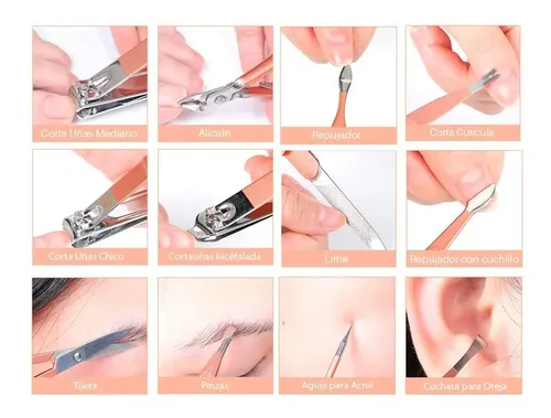 Set 16 Piezas Manicuria Profesional Completo Alicate Yensen