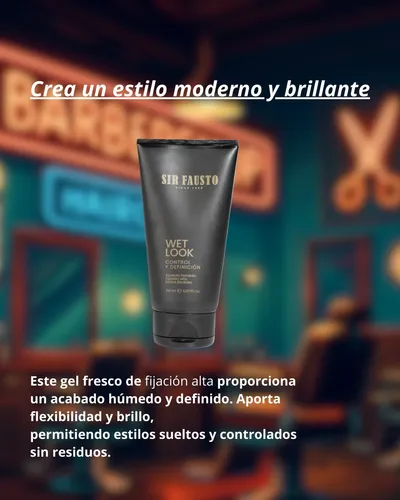 Sir Fausto Wet Look Gel Control Fijación Alta Pelo 150ml