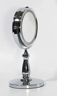 Espejo Maquillaje X2 Con Luz Led Aumento X5 Metal Cromado
