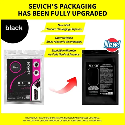 Recarga Sevich 25g Fibras Capilares Color Black Negro
